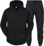Mens Plain Tracksuit Long Sleeve Hooded Sweatshirt Sweatpants Set Hoodie Joggers Sets 2 Piece Fashion Sweatsuits Activewear Sportswear Men's Clothing UK
