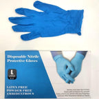 Surgicals Powder Free Nitrile Gloves, Food Grade, Hand Disposable Gloves - 100 Count - Blue (100, Large)
