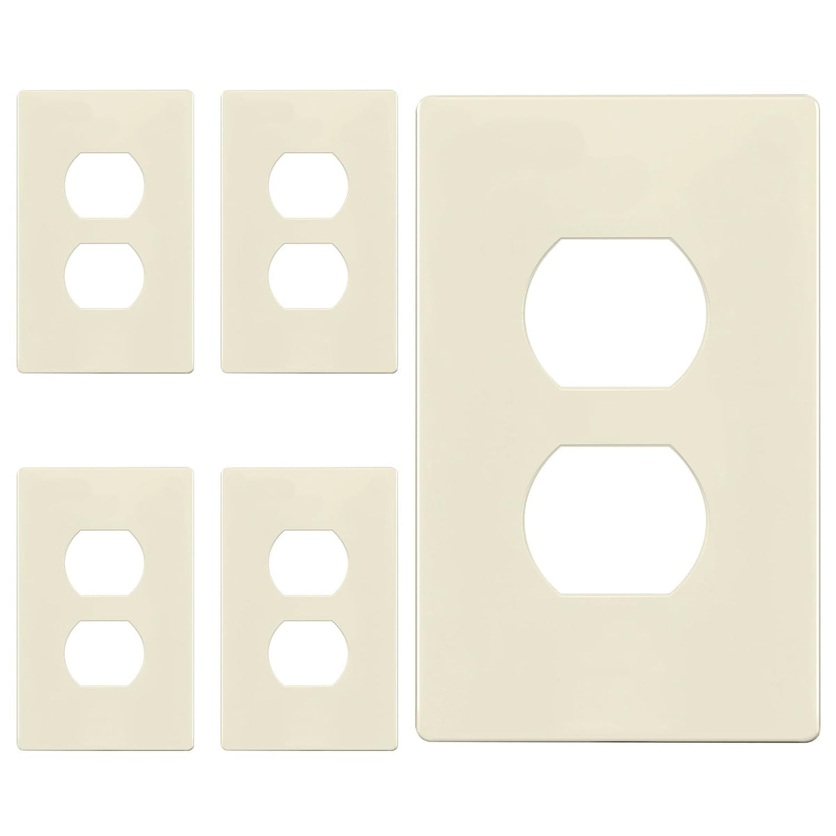 ENERLITES 10 Pack Outlet Covers Wall Plate for Duplex Receptacle, White