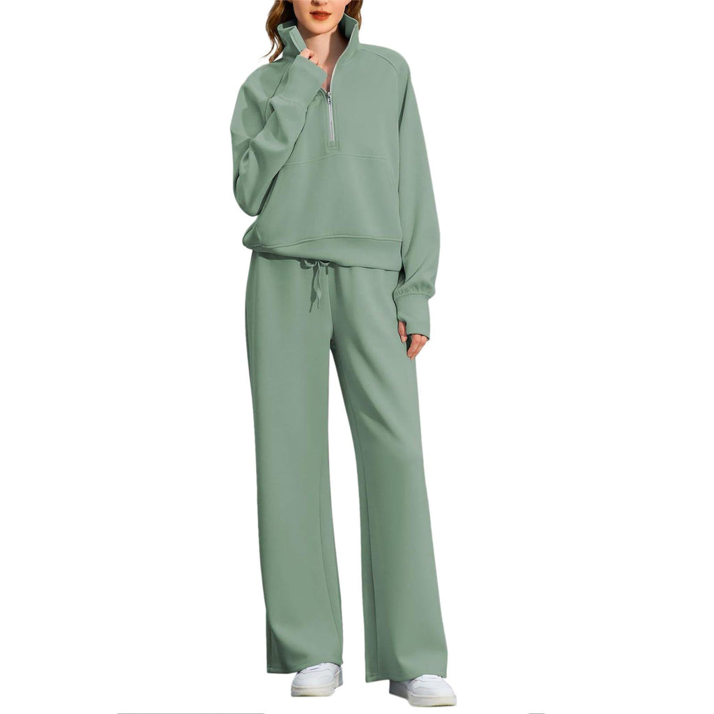 Lounge Wear Sets For Women Uk Women'S Fashion Tracksuit Full Set Comfort Long Sleeve Activewear Fall Outfits Gym Set 2 Piece Ladies Sweatshirts Sweatpants Zip Coat Tops Trousers Sets Clothing
