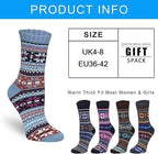 Ladies Socks Wool Thermal Fluffy Gifts For Women 5 Pairs
