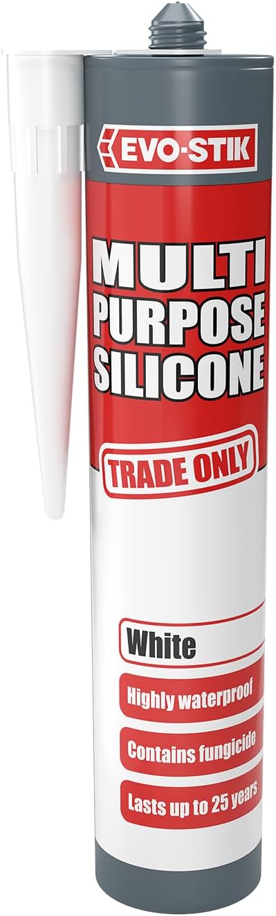 EVO-STIK Multipurpose Silicone Sealant White - Waterproof & Mould Resistant