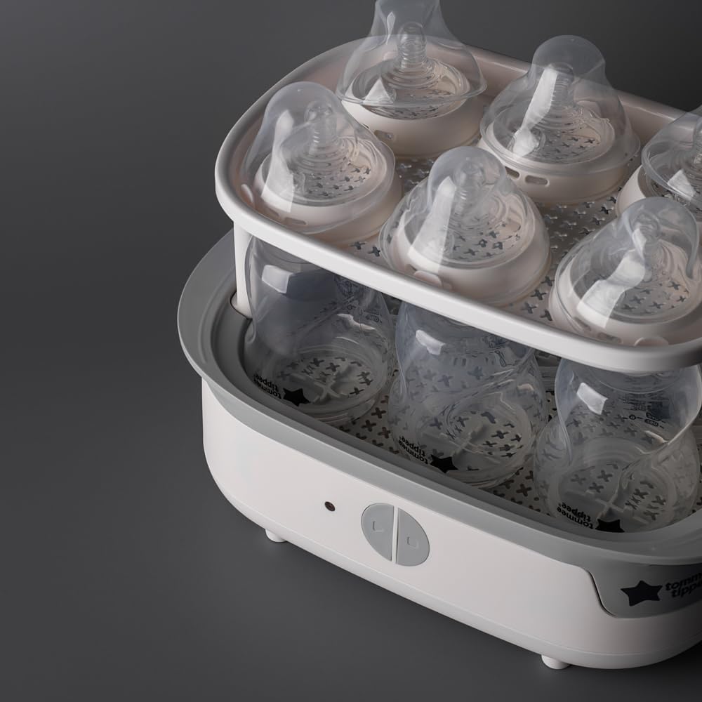 Tommee Tippee Electric Steam Baby Bottle Steriliser 5-Minute Cycle White