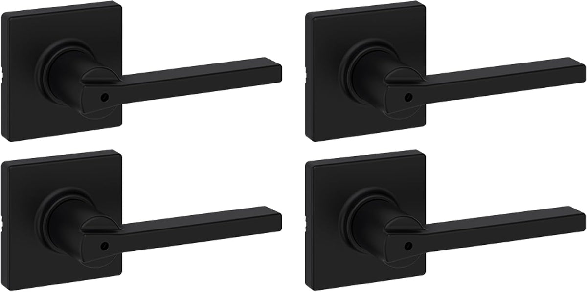 Kwikset Casey Privacy Door Lever with Lock, Matte Black