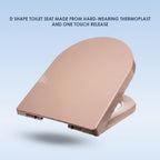 AQUALONA® Premium Thermoplastic Toilet Seat Soft Close Hardwearing Seat with Two Button Hinge Release D Shaped Easy to Clean Simple Installation Top and Bottom Fittings (Blue - D Shape)