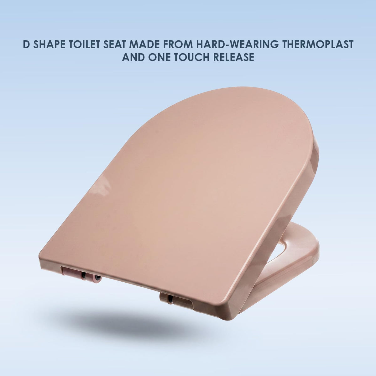 AQUALONA® Premium Thermoplastic Toilet Seat Soft Close Hardwearing Seat with Two Button Hinge Release D Shaped Easy to Clean Simple Installation Top and Bottom Fittings (Blue - D Shape)