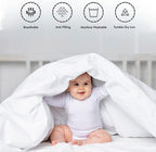 Adam Home 4.5 Tog Toddler Duvet and Pillow Set 100% Microfibre Anti-Allergy Lightweight Cot Bed (Duvet 120x150 cm) & (Pillow 40x60 cm) Hypoallergenic and Machine Washable Cot