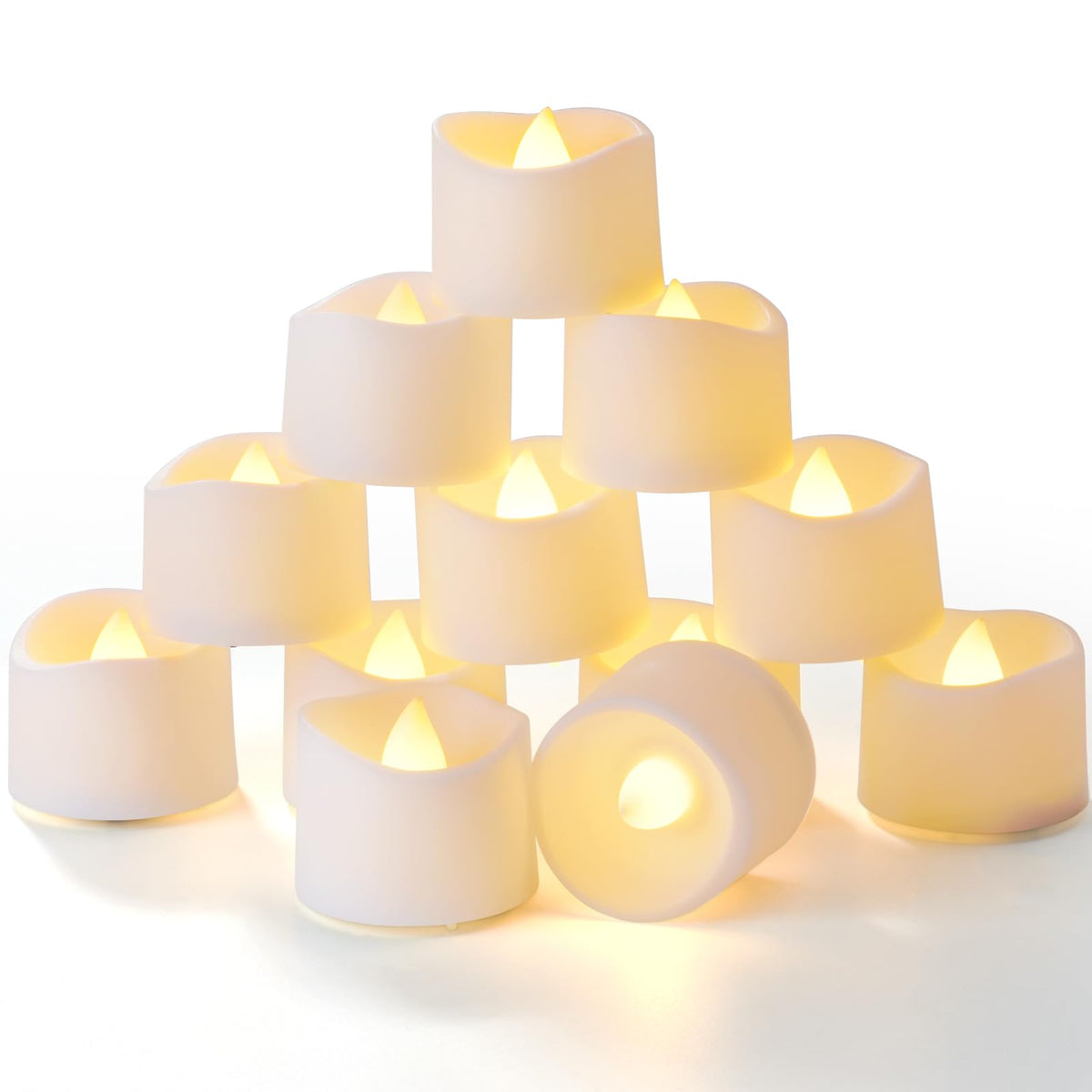 Homemory 12-Pack Battery Tea Lights with Timer Built in, Auto-On 6H Daily