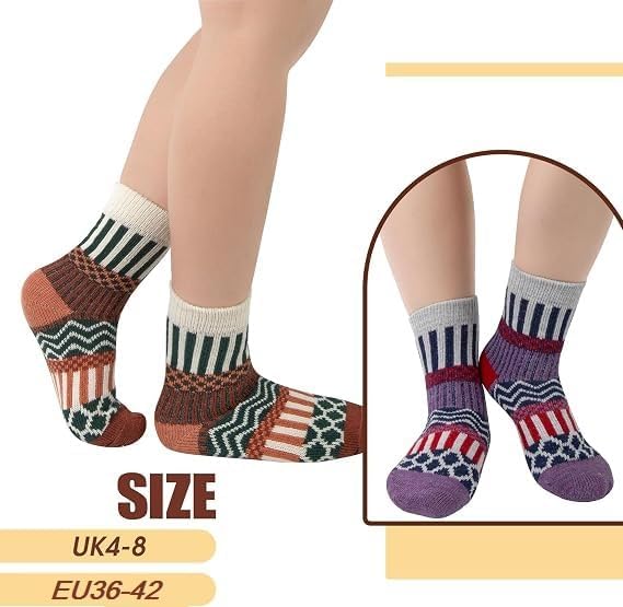 Ladies Socks Wool Thermal Fluffy Gifts For Women 5 Pairs