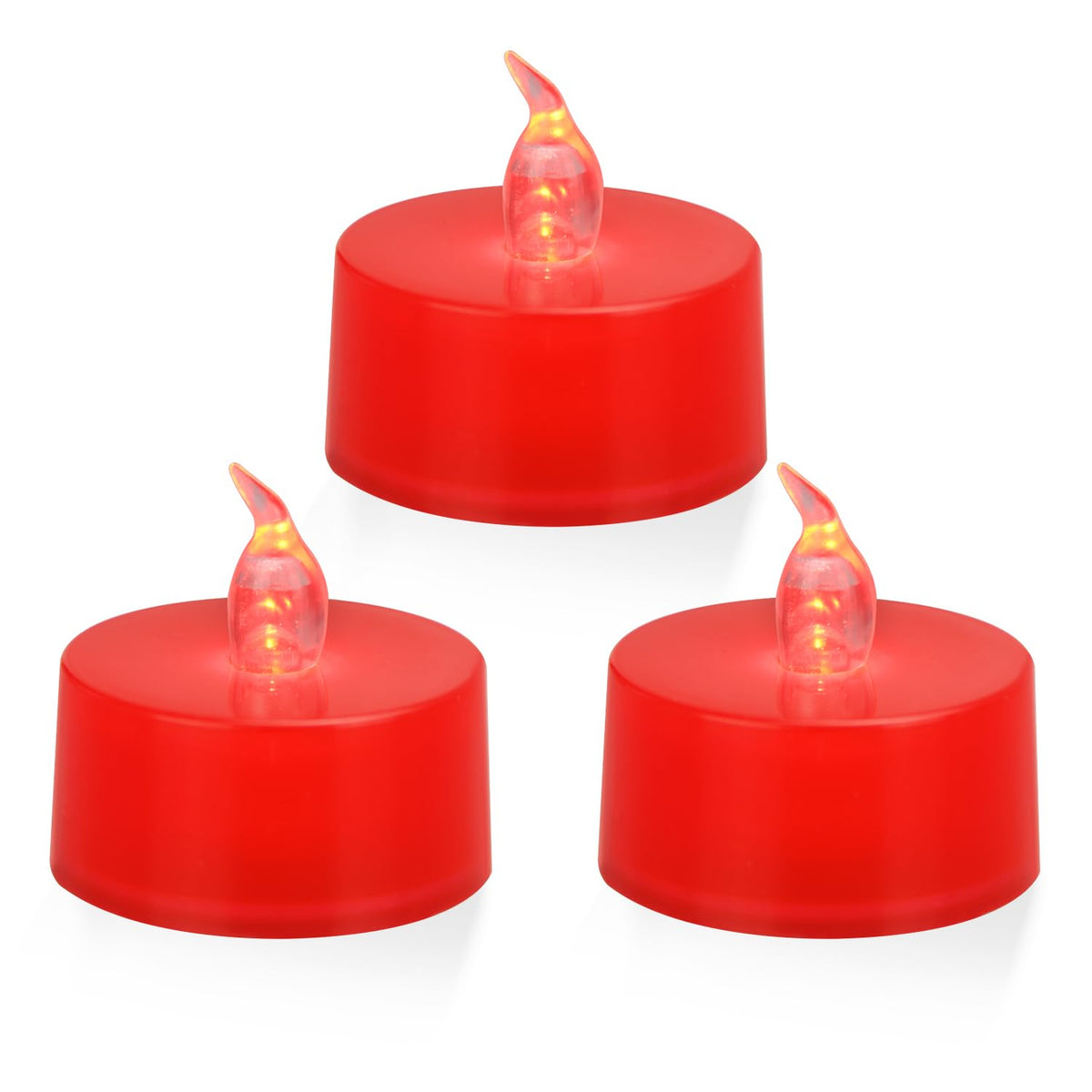 KOABY 24 Pack Pink Light Flameless Tea Lights, Pink Base, Last 100H