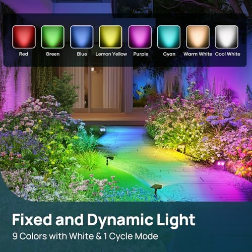 Linkind Halloween Solar Lights Outdoor Spotlight Waterproof RGB 2 Pack