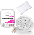 Adam Home 4.5 Tog Toddler Duvet and Pillow Set 100% Microfibre Anti-Allergy Lightweight Cot Bed (Duvet 120x150 cm) & (Pillow 40x60 cm) Hypoallergenic and Machine Washable Cot