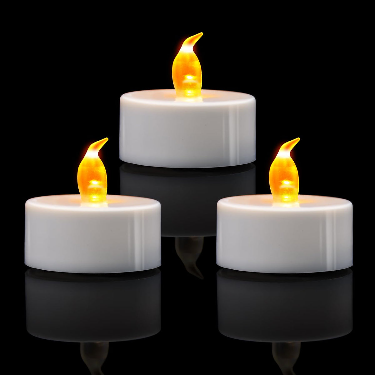 KOABY 24 Pack Pink Light Flameless Tea Lights, Pink Base, Last 100H