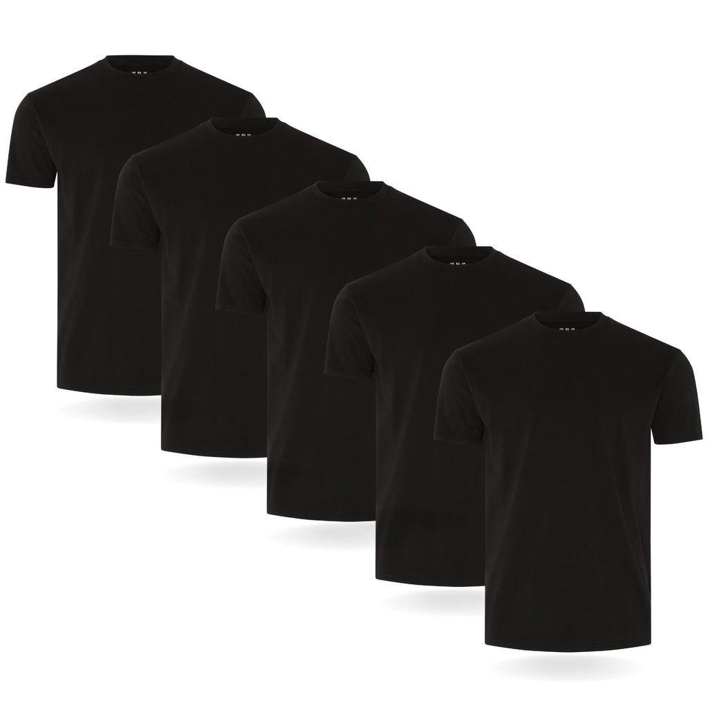 FM London 3/5 Pack Mens T Shirt, Premium Weight, 100% Cotton & Super Soft