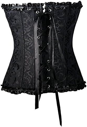 PhilaeEC Women's Plus Size Bridal Lingerie Lace up Satin Boned Corset + G-string