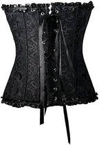 PhilaeEC Women's Plus Size Bridal Lingerie Lace up Satin Boned Corset + G-string