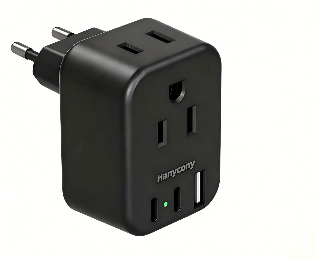 European Travel Plug Adapter, International Power Adapter, US to Europe