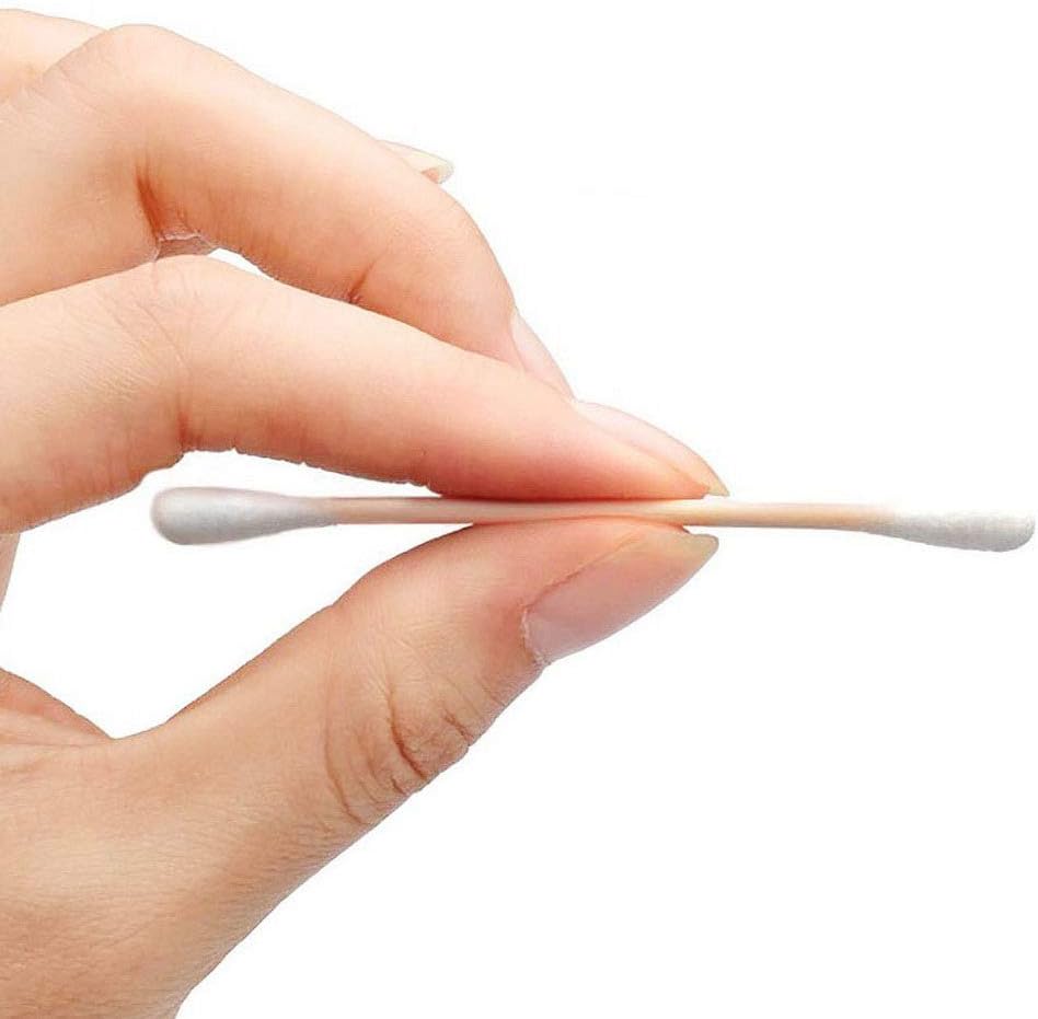 600 pk Bamboo Cotton Buds (6 x 100) by ZHIYE, 100% Biodegradable Cotton Swab with Wooden Handles for Cleaning Ear, Makeup,Keyboard,Wound etc