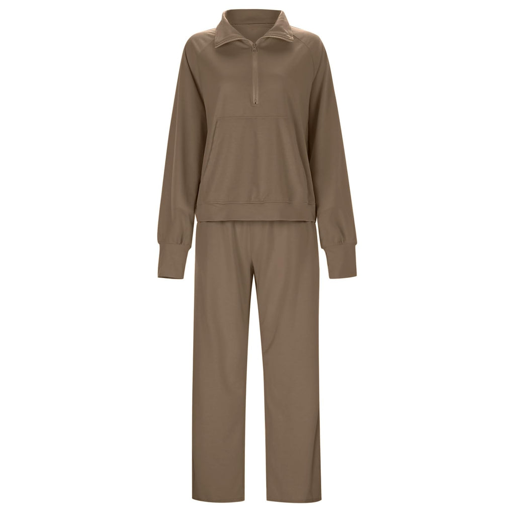 Lounge Wear Sets For Women Uk Women'S Fashion Tracksuit Full Set Comfort Long Sleeve Activewear Fall Outfits Gym Set 2 Piece Ladies Sweatshirts Sweatpants Zip Coat Tops Trousers Sets Clothing