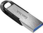 SanDisk 128GB Ultra Flair USB 3.0 Flash Drive USB stick, Memory stick with transfer speeds up to 150 MB/s, Password protection, Durable, Sleek Metal Casing Silver/Black