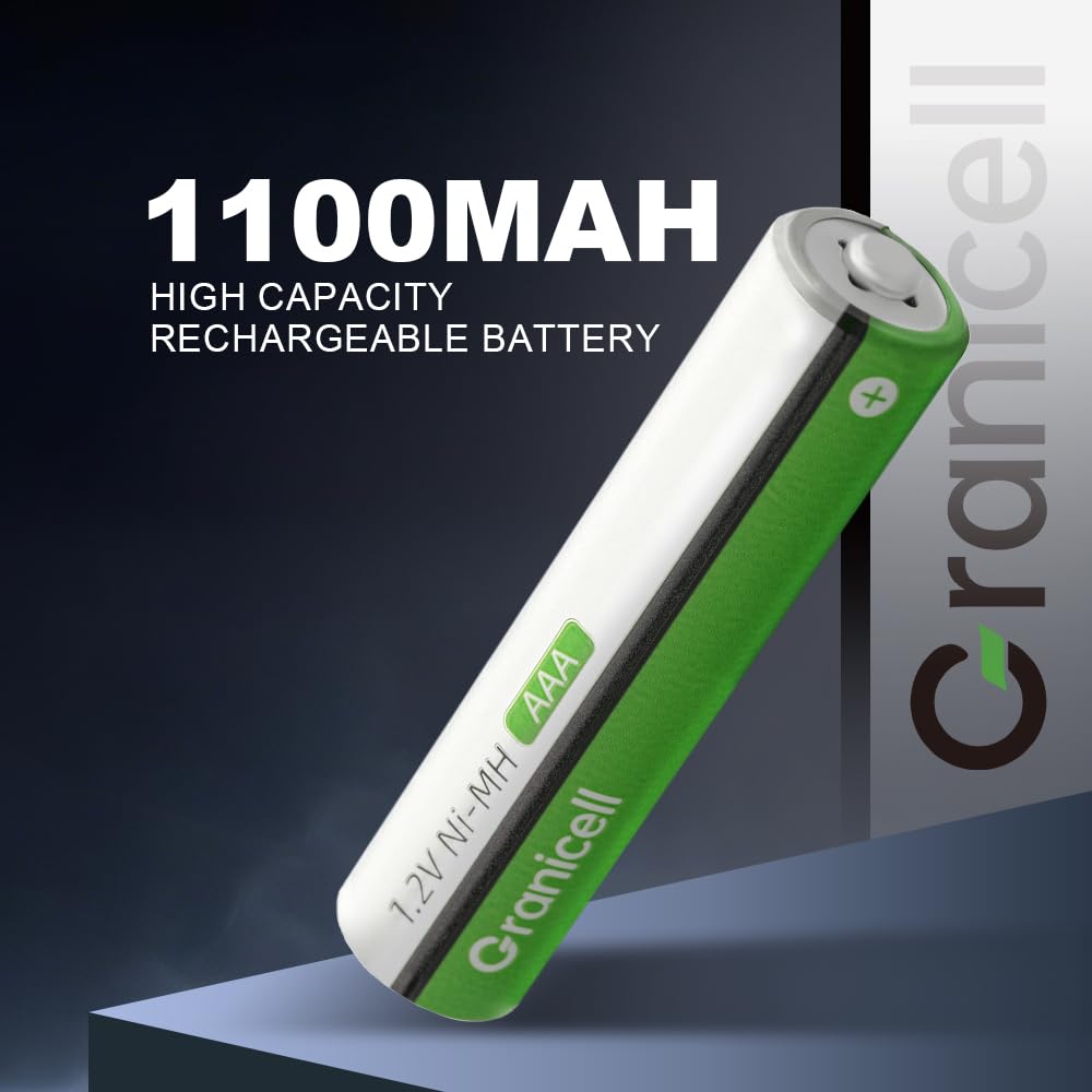 Granicell AA Rechargeable Batteries with Charger, 8 Slot Smart Battery Charger with 8 Pcs 2800mAh High Capacity NiMH AA Batteries, USB Smart Charging