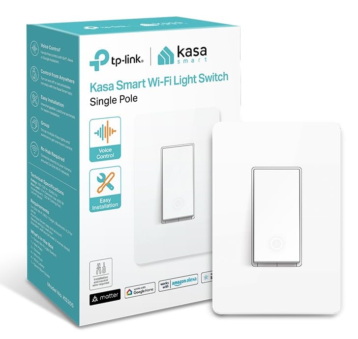 Kasa Smart Light Switch, Single Pole, Need Neutral Wire, HS200