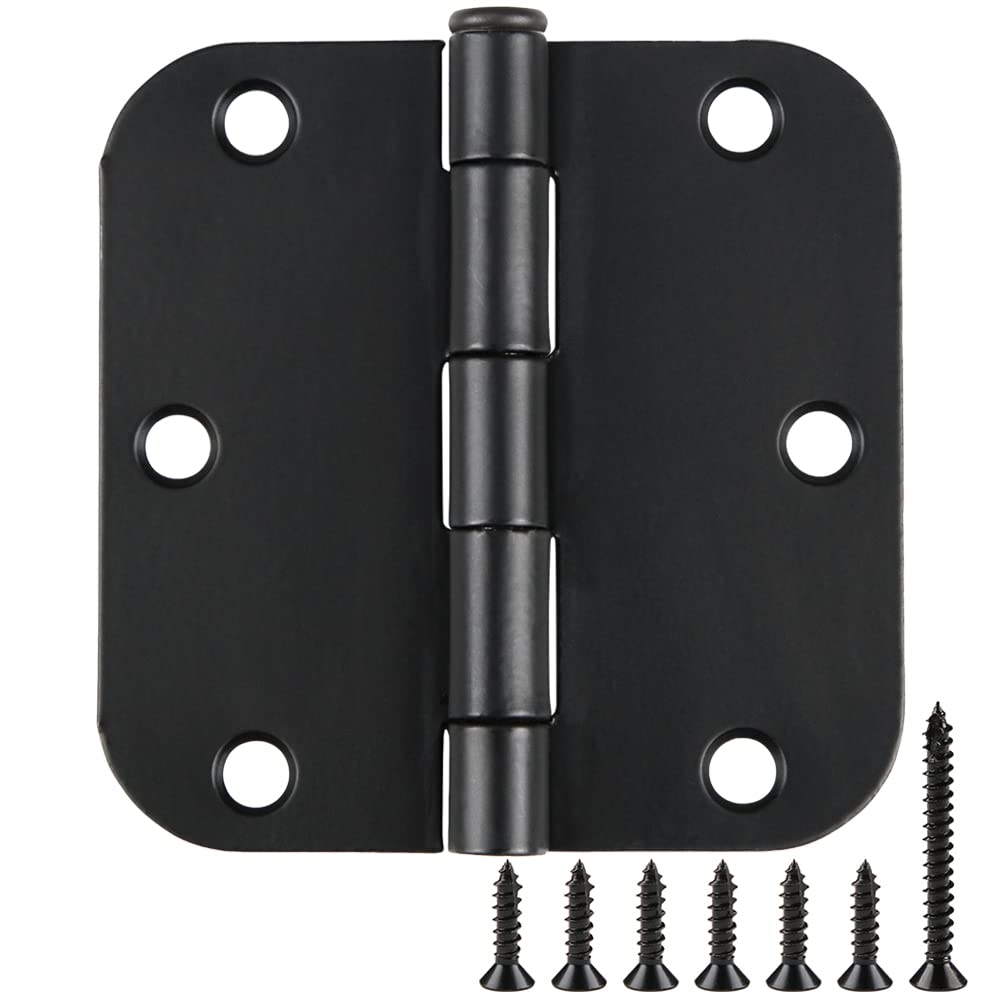 TDCHINGES Rounded Door Hinges 3.5" X 3 1/2 Inch Antique Brass 5/8" Radius