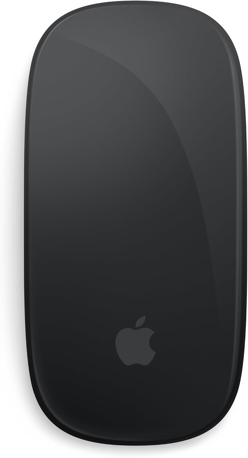 Apple Magic Mouse: Bluetooth, rechargeable. Works with Mac or iPad; Black, Multi-Touch surface (USB-C)