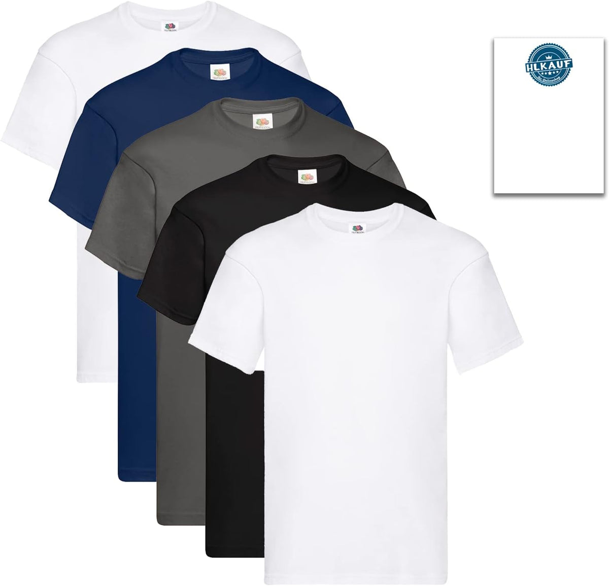 Fruit of the Loom Men's T-Shirt Iconic Tee, Lightweight Ringspun Tee, 5 Pack