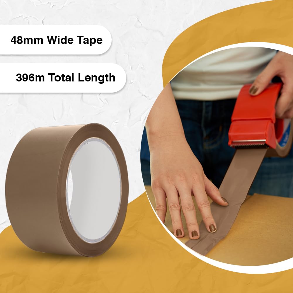 ARVO Clear Packing Tape 6 Rolls with Low Noise (48mm x 60m) - Durable Parcel Sealing Tape for Packing Boxes, Secure Packaging for Moving House