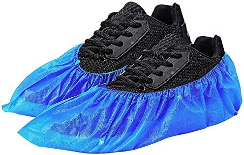 WUJUN 100/200 Pack Blue/Black Disposable Shoes Covers Boot Cover Waterproof, Dust-proof, Non-slip, One Size Fit Most, Protect Your Shoes, Carpets and Floors. Cleaning Accessories