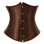 Kelvry Women's Satin Waist Cincher Lace up Boned Bustier Underbust Corset