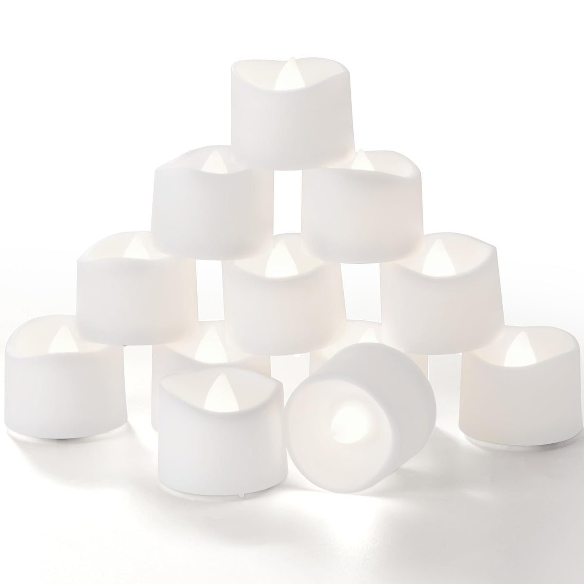 Homemory 12-Pack Battery Tea Lights with Timer Built in, Auto-On 6H Daily