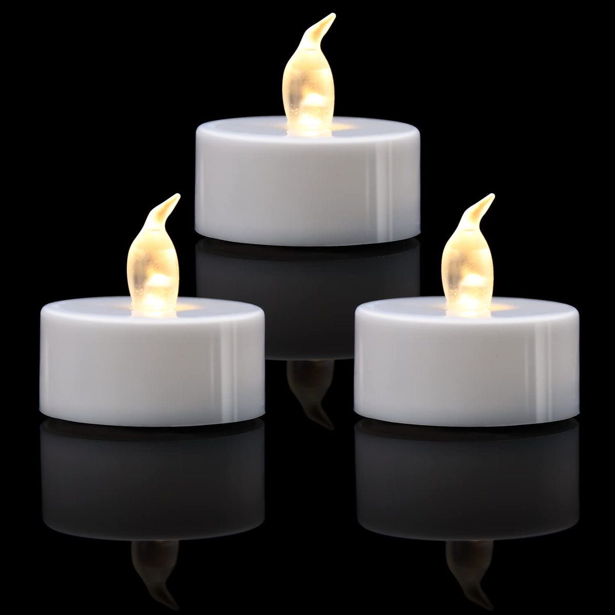 KOABY 24 Pack Pink Light Flameless Tea Lights, Pink Base, Last 100H