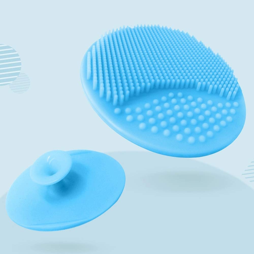 Baby Bath Brush, Baby Cradle Cap Brush, Silicone Massage Brush, Silicone Scrubbers Exfoliator Brush, Baby Skin Scrubbers Essential for Dry Skin, Cradle Cap and Eczema 2 Pack (Small-Blue&Green)