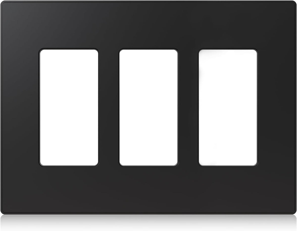ELEGRP 2-Gang Screwless Decorative Wall Plates, Mid-Size 4.88" height x 4.94" length Unbreakable Thermoplastic Faceplate Cover for Decorator Receptacle Outlet & Switch, UL Listed (5 Pack, Matte White)