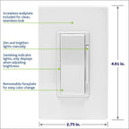 Leviton Decora Smart Switch, Wi-Fi, D315S-1RW, White