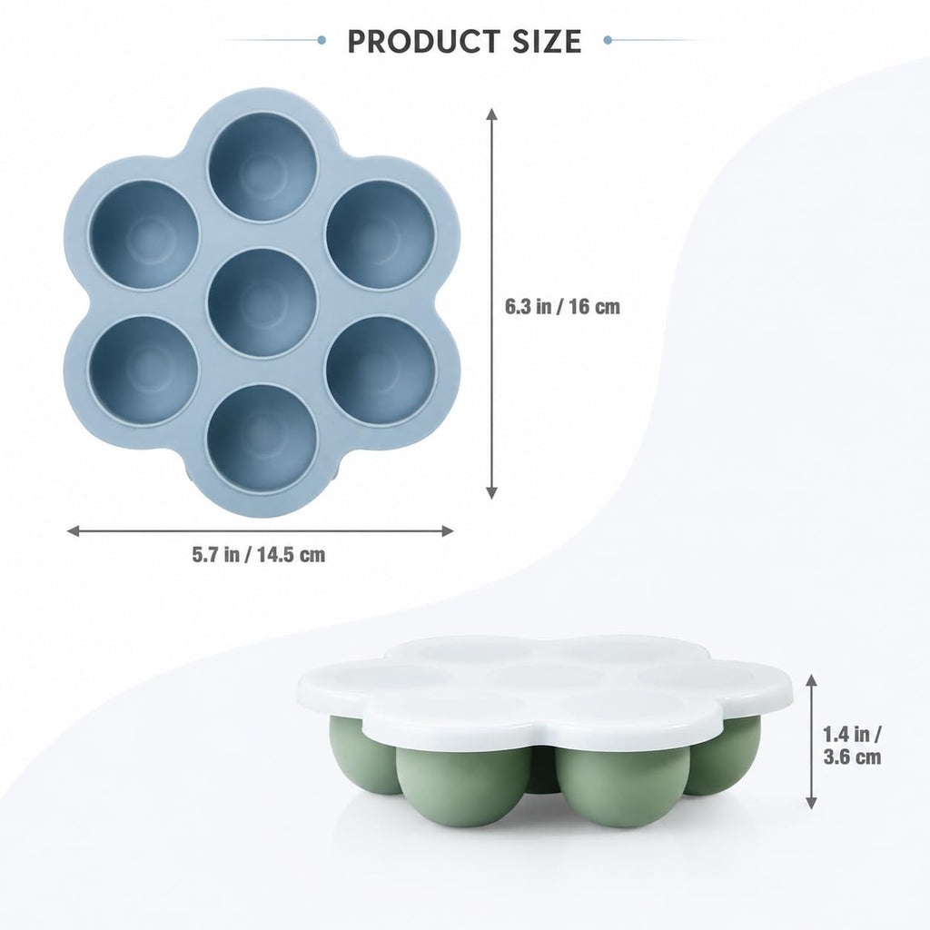 PandaEar 3 Pack Silicone Baby Food Freezer Tray with Lids, Ice Cube Trays for Freezer, Weaning Freezer Tray for Baby Food, Silicone Ice Trays Baby Food Storage Container Tray (Pink/Green/Linen)