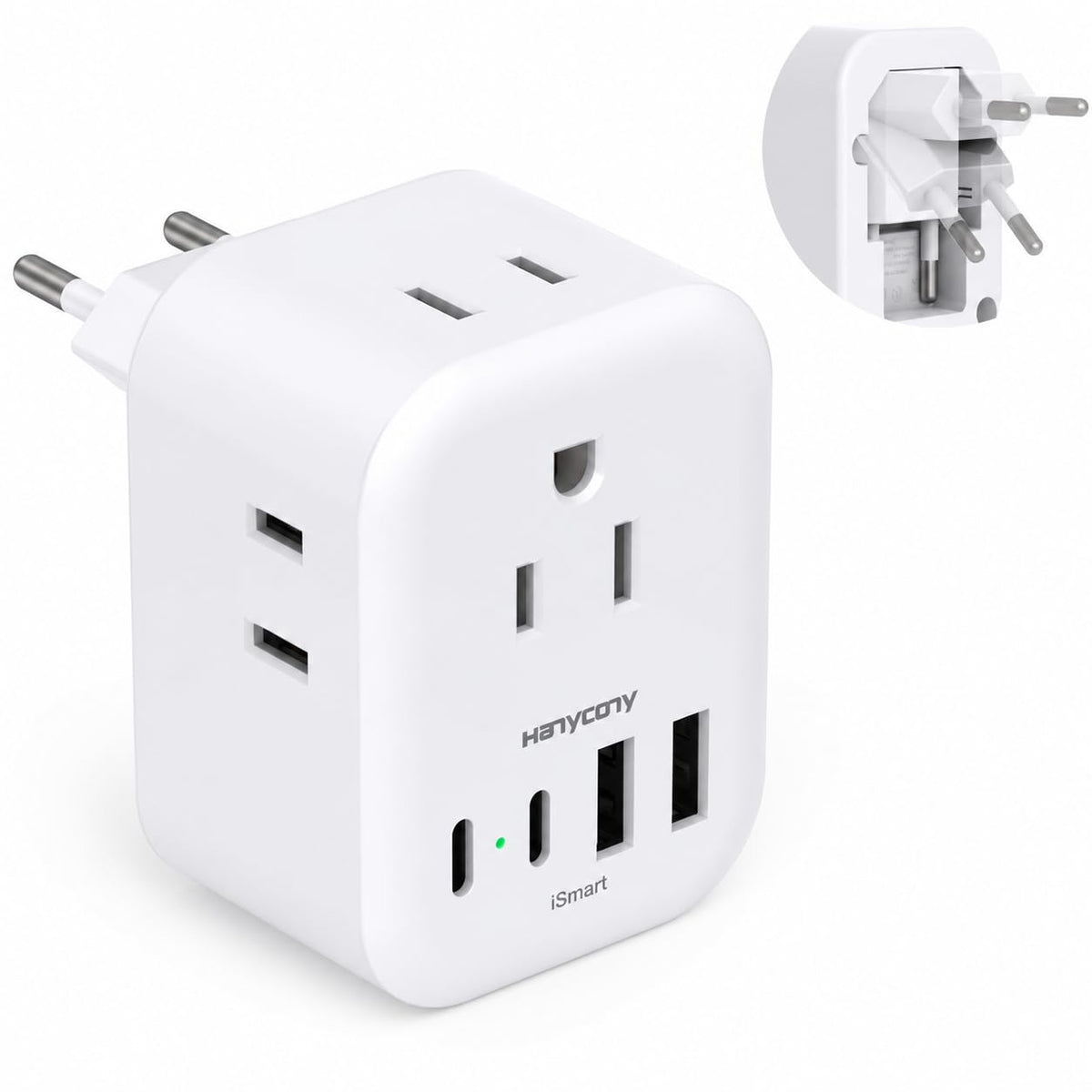 European Travel Plug Adapter, International Power Adapter, US to Europe