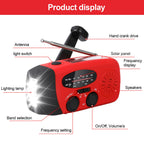 2000mAh Wind Up Solar Hand Crank Emergency Radio | AM/FM Weather Band Radio with LED Torch, SOS Alert & USB Phone Charger for Outdoor Camping Hiking (Orange)
