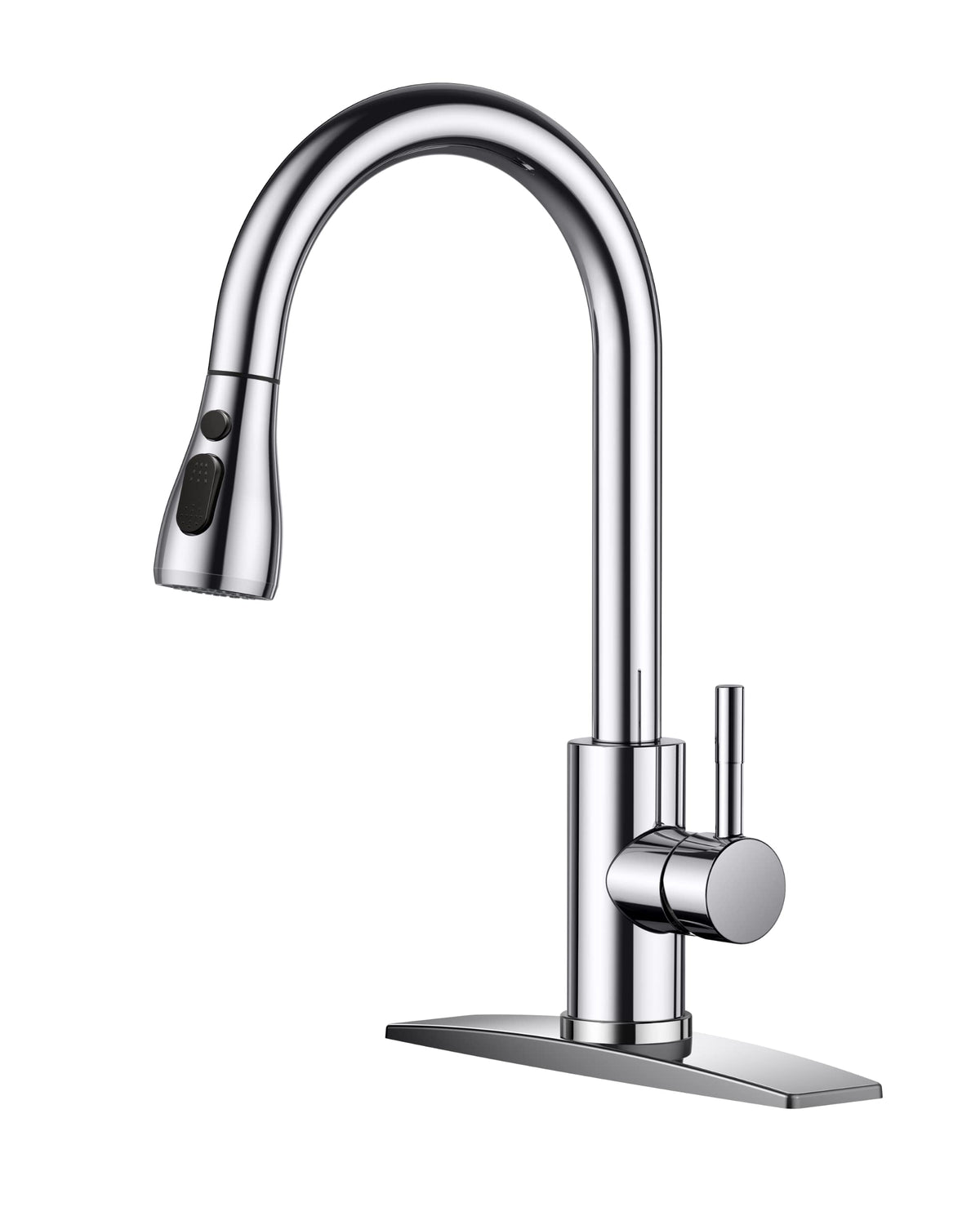FORIOUS Kitchen Faucet with Cup Washer, Pull Down Sprayer, Brushed Nickel
