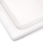 Clair de Lune 2 Pack Fitted Jersey Cotton Cot Sheets 60 x 120 cm (White)
