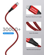 USB to USB C Cable(1M 3-Pack),USB Type C Fast Charger Cable Nylon Braided