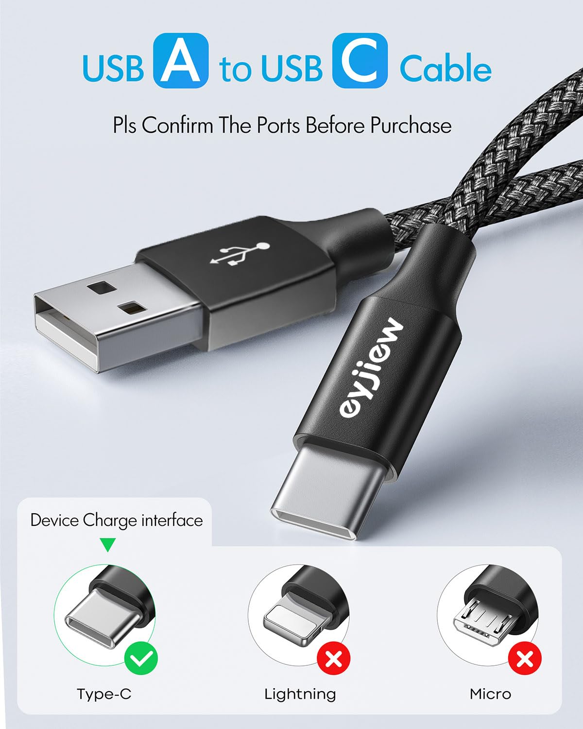 Extra Long USB C Cable 6m, USB to Type C Charger Cable Fast Charging Lead