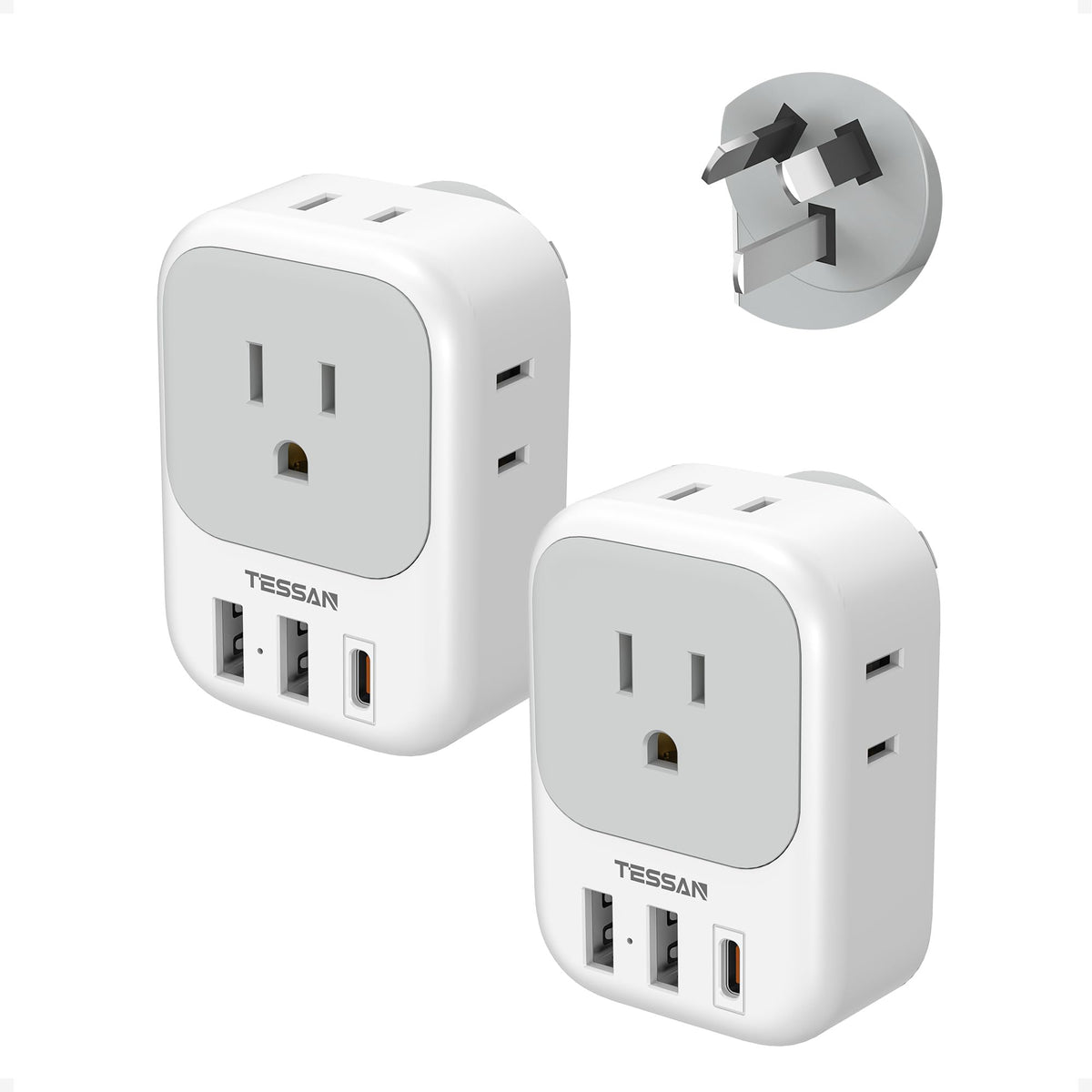 TESSAN European Travel Plug Adapter 2 Pack, Type C Plug