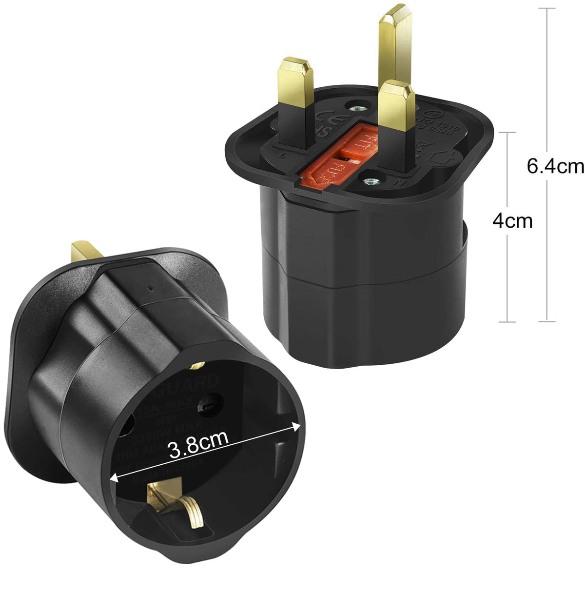 VGUARD European to UK Plug Adaptor, BS8546 Certified EU to UK Adapter