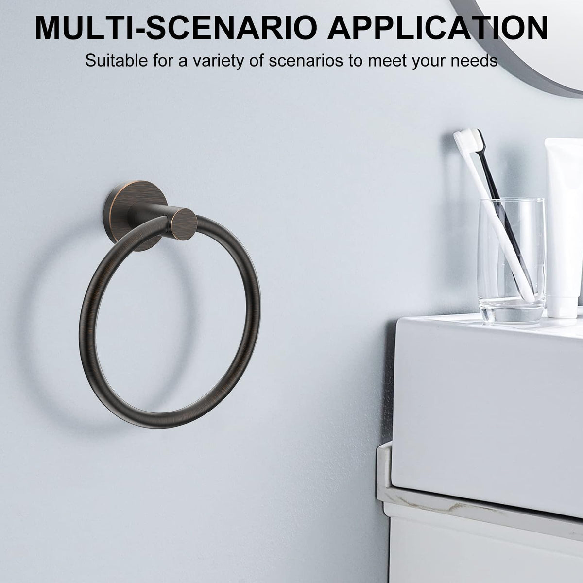 SetSail Towel Holder for Bathroom Wall Matte Black Towel Ring