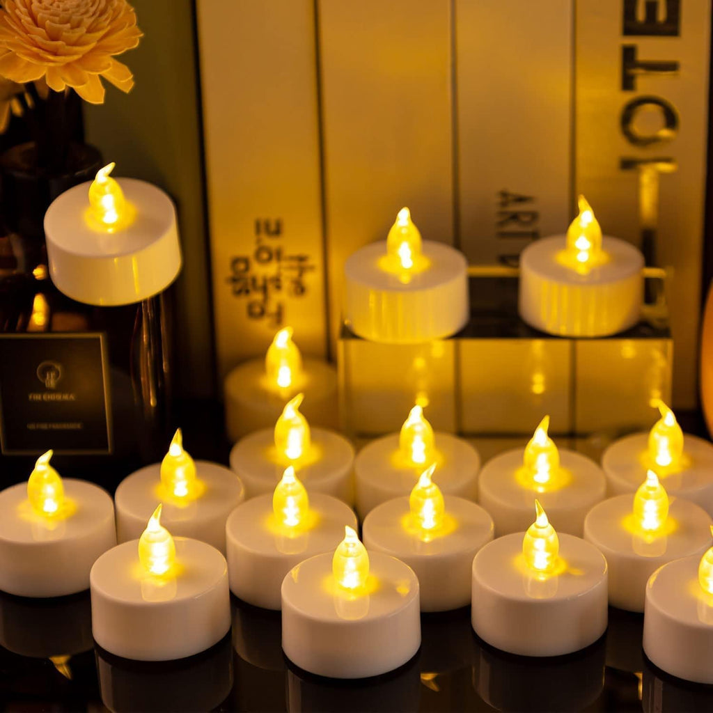 Battery Operated LED Tea Lights Flameless Flickering Candles 50PACK Blue