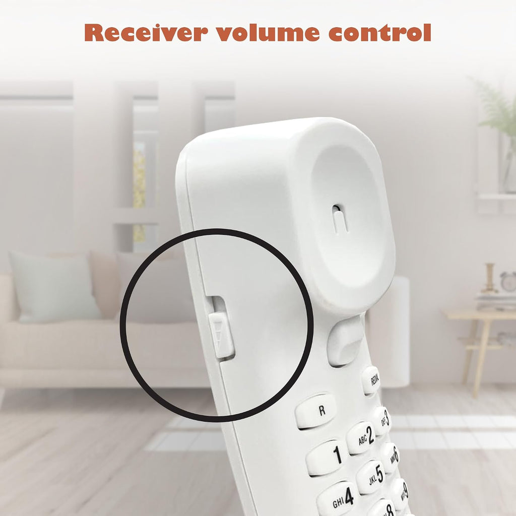 VTech CD1100 Trimstyle Corded Home Phone.No AC Power Required,Landline Phone with last number redial key,ringer control,receiver volume control,recall key,hearing aid compatible,table&wall mountable