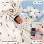 Aolso Breastfeeding Cover Nursing Cover, Muslin Cotton Soft Breathable Nursing Cover, Adjustable Strap Breast Feeding Coverall for Car Seat Blanket and Stroller Coverall (White-Bear)